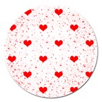 Hearts Romantic Love Valentines Magnet 5  (Round) Front