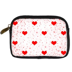 Hearts Romantic Love Valentines Digital Camera Leather Case by Ndabl3x