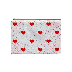 Hearts Romantic Love Valentines Cosmetic Bag (medium) by Ndabl3x