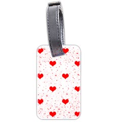 Hearts Romantic Love Valentines Luggage Tag (two Sides) by Ndabl3x