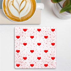 Hearts Romantic Love Valentines Uv Print Square Tile Coaster  by Ndabl3x