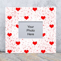 Hearts Romantic Love Valentines White Wall Photo Frame 5  X 7  by Ndabl3x