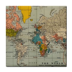 Vintage World Map Tile Coaster by Ndabl3x