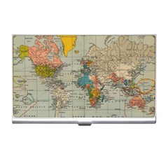 Vintage World Map Business Card Holder by Ndabl3x