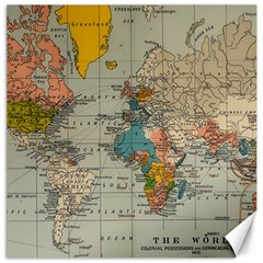 Vintage World Map Canvas 16  X 16  by Ndabl3x