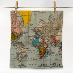 Vintage World Map Face Towel