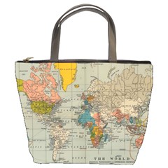 Vintage World Map Bucket Bag by Ndabl3x