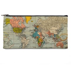 Vintage World Map Pencil Case