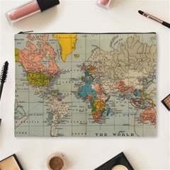 Vintage World Map Cosmetic Bag (XL)