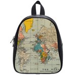 Vintage World Map School Bag (Small) Front