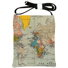 Vintage World Map Shoulder Sling Bag