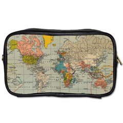 Vintage World Map Toiletries Bag (two Sides) by Ndabl3x