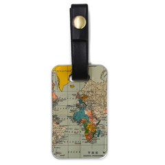 Vintage World Map Luggage Tag (one side)