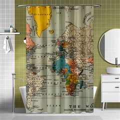 Vintage World Map Shower Curtain 48  X 72  (small)  by Ndabl3x