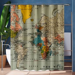 Vintage World Map Shower Curtain 60  x 72  (Medium) 