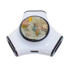 Vintage World Map 3-port Usb Hub by Ndabl3x