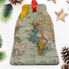 Vintage World Map Ornament (Bell)