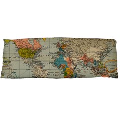 Vintage World Map Body Pillow Case (dakimakura) by Ndabl3x