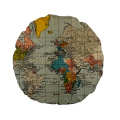 Vintage World Map Standard 15  Premium Round Cushions