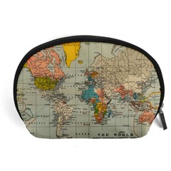 Vintage World Map Accessory Pouch (Large)