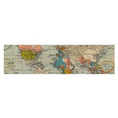 Vintage World Map Oblong Satin Scarf (16  X 60 ) by Ndabl3x