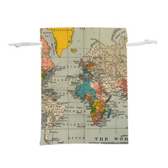 Vintage World Map Lightweight Drawstring Pouch (L)