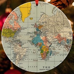 Vintage World Map UV Print Acrylic Ornament Round