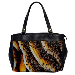 Yellow And Black Bees On Brown And Black Oversize Office Handbag