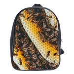 Yellow And Black Bees On Brown And Black School Bag (XL) Front