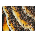 Yellow And Black Bees On Brown And Black Two Sides Premium Plush Fleece Blanket (Mini) 35 x27  Blanket Front