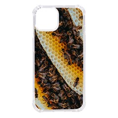 Yellow And Black Bees On Brown And Black Iphone 14 Tpu Uv Print Case