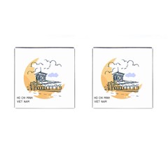 Poster Map Flag Lotus Boat Cufflinks (square) by Grandong