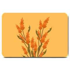 Yellow Flowers Flowers Watercolor Large Doormat by Grandong