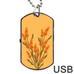 Yellow Flowers Flowers Watercolor Dog Tag USB Flash (One Side) Front