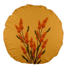 Yellow Flowers Flowers Watercolor Large 18  Premium Round Cushions by Grandong