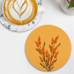 Yellow Flowers Flowers Watercolor Uv Print Round Tile Coaster by Grandong