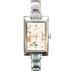 Cherries Flower Leaves Floral Rectangle Italian Charm Watch