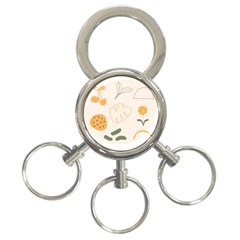 Cherries Flower Leaves Floral 3-ring Key Chain by Grandong