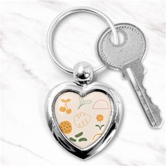 Cherries Flower Leaves Floral Key Chain (heart) by Grandong