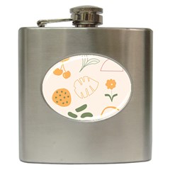 Cherries Flower Leaves Floral Hip Flask (6 Oz) by Grandong