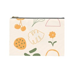 Cherries Flower Leaves Floral Cosmetic Bag (large) by Grandong