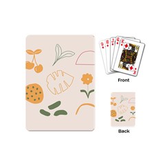 Cherries Flower Leaves Floral Playing Cards Single Design (mini) by Grandong