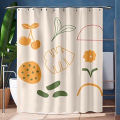 Cherries Flower Leaves Floral Shower Curtain 60  X 72  (medium)  by Grandong