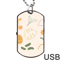 Cherries Flower Leaves Floral Dog Tag Usb Flash (two Sides) by Grandong