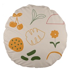 Cherries Flower Leaves Floral Large 18  Premium Round Cushions by Grandong