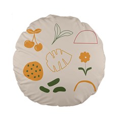 Cherries Flower Leaves Floral Standard 15  Premium Flano Round Cushions by Grandong