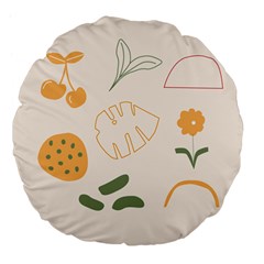 Cherries Flower Leaves Floral Large 18  Premium Flano Round Cushions by Grandong