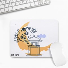 Poster Map Flag Lotus Boat Ha Noi Vietnam Small Mousepad by Grandong