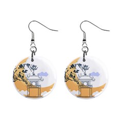 Poster Map Flag Lotus Boat Ha Noi Vietnam Mini Button Earrings by Grandong