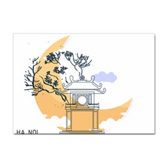 Poster Map Flag Lotus Boat Ha Noi Vietnam Sticker A4 (100 Pack) by Grandong